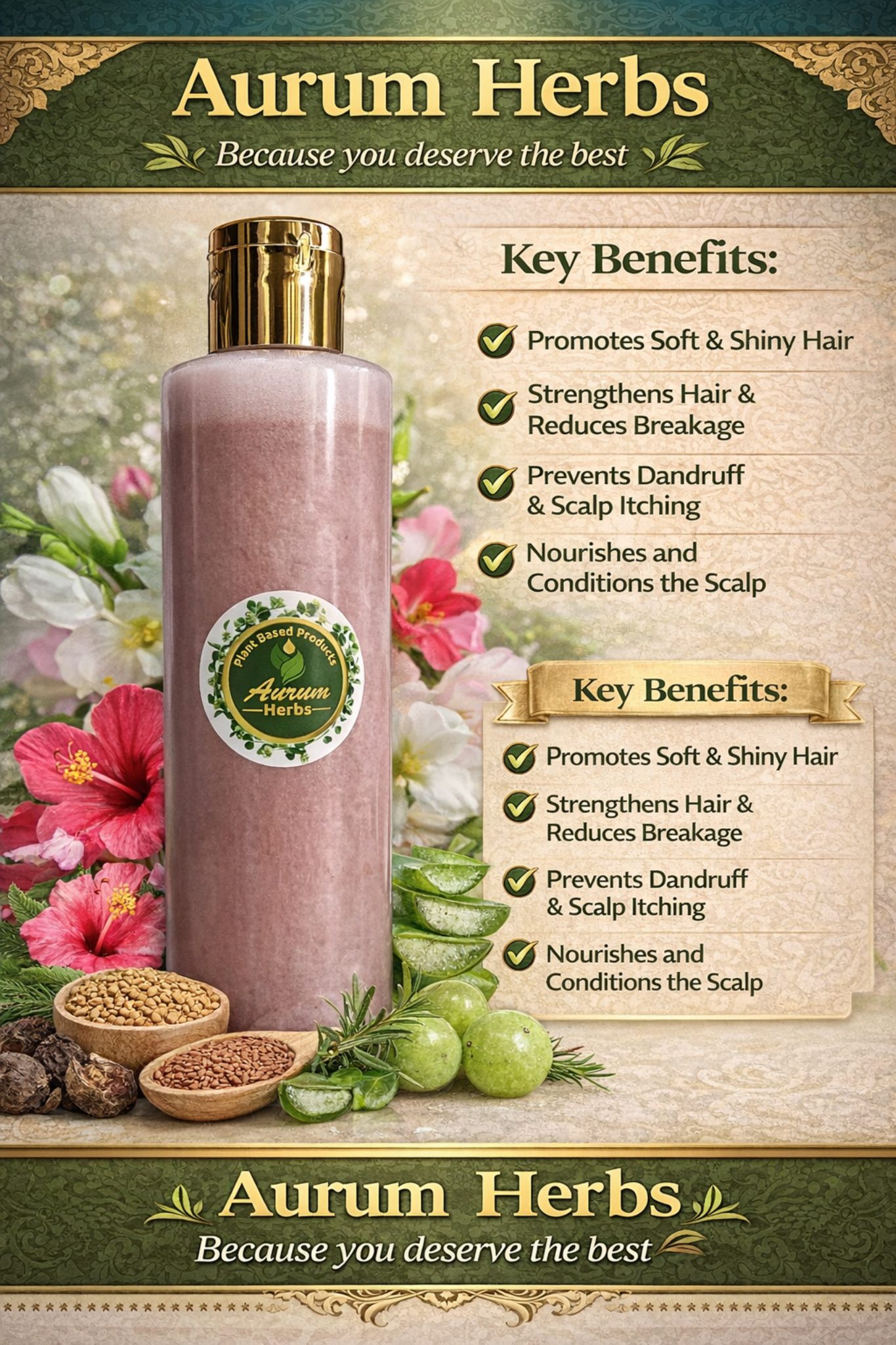 Golden Herbs Hibiscus Shampoo - Image 2